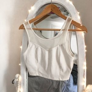 White Mesh Crop Top